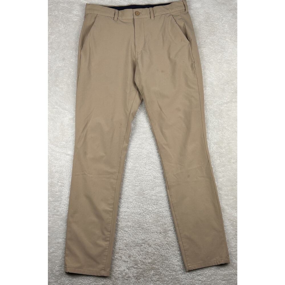 Mizzen + Main Helmsman Pants Mens 32x32 Beige Slim Performance Stretch Golf